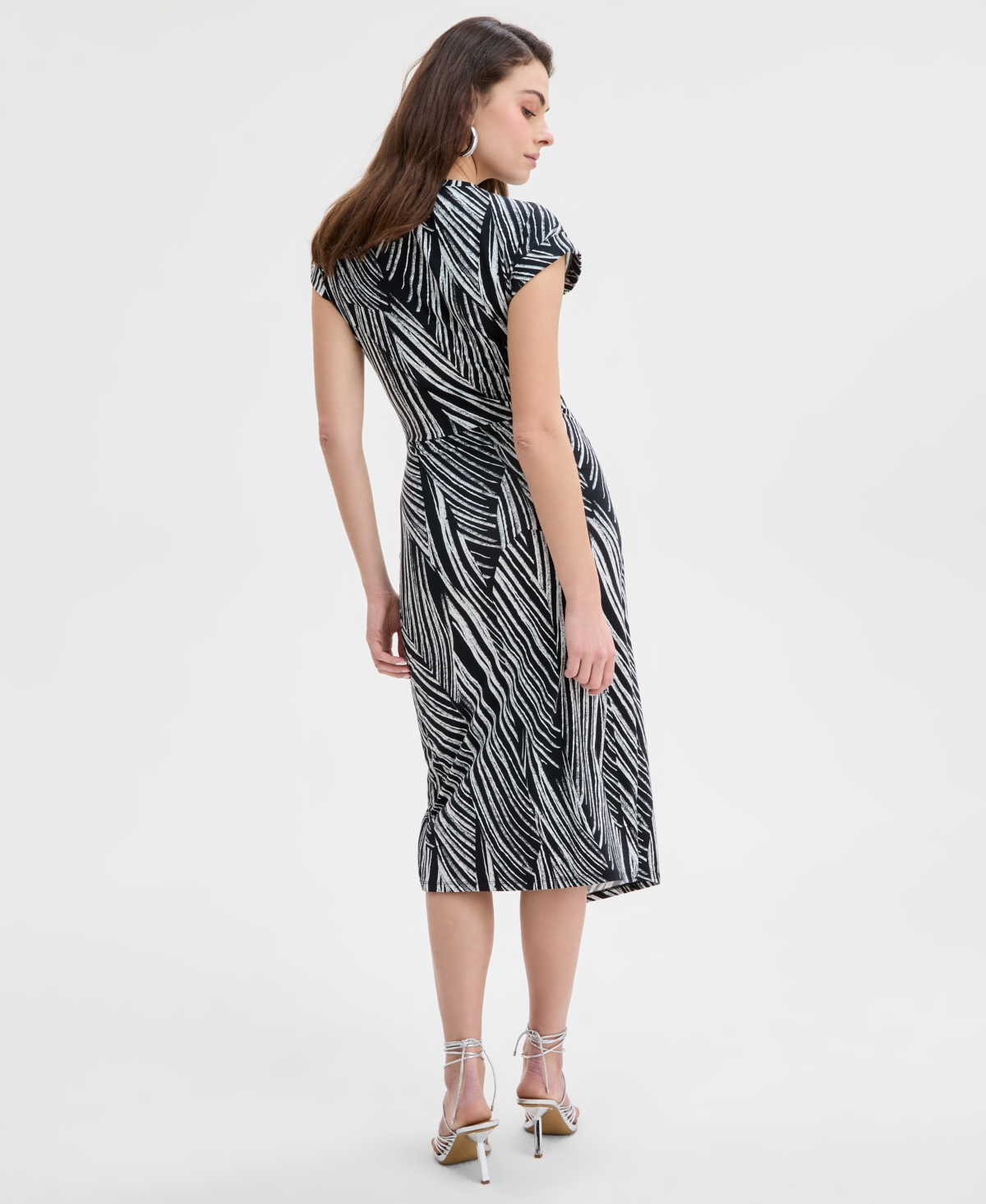 Inc International Concepts Women's Printed Cotton O-ring Wrap Dress, Exclusively At Macy's In Multi