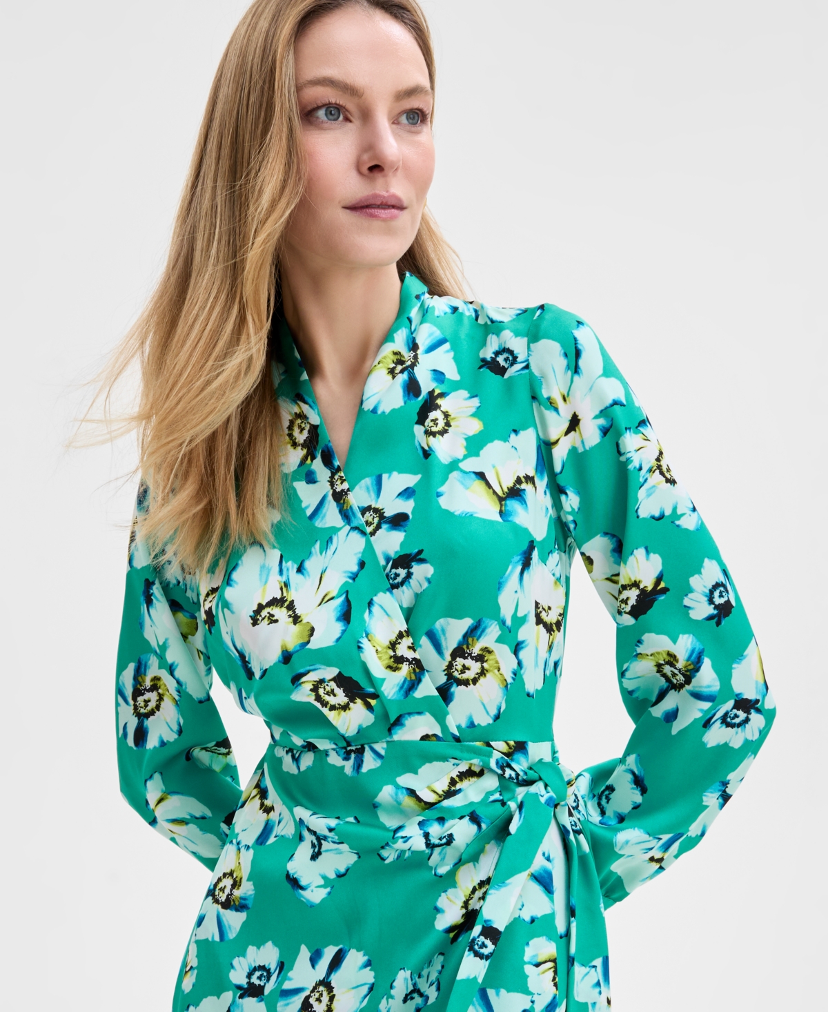 Inc International Concepts Women's Floral-print Wrap Dress, Exclusively At Macy's In Ravenah Blms Wg