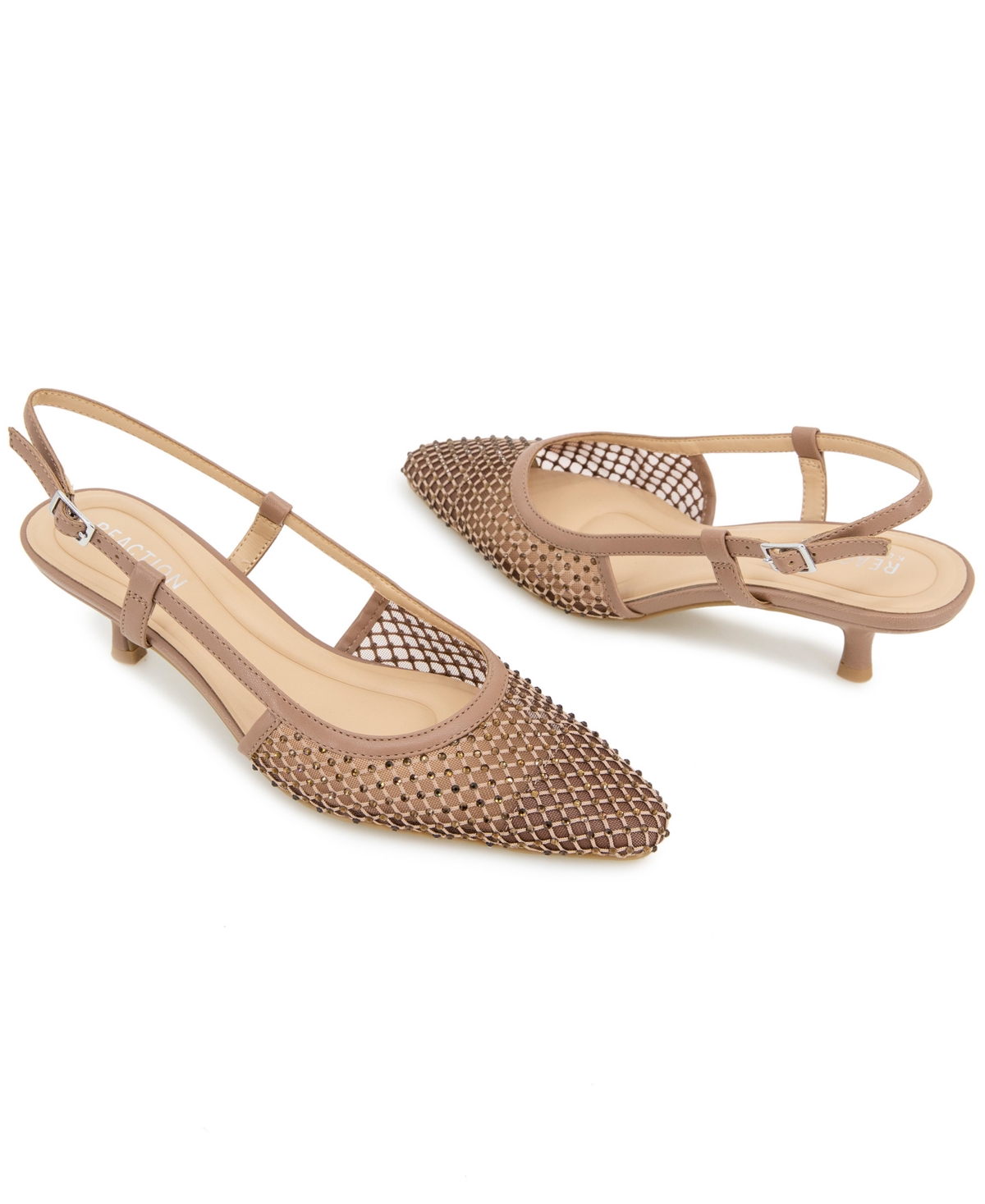 Kenneth Cole Reaction Women's Maggie Mesh Slingback Sandals In Tan Crystal Mesh