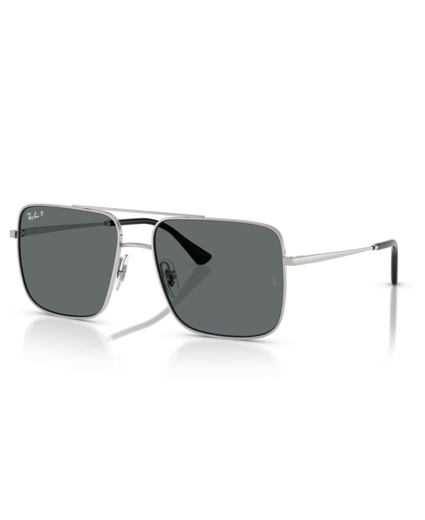 Солнцезащитные очки Ray-Ban Unisex Polarized Sunglasses, RB3758, цвет: Блестящий серебряный — фото 1
