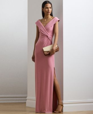 ralph lauren jersey off the shoulder dress Ralph Lauren Women's Audria Jersey Cocktail Dress