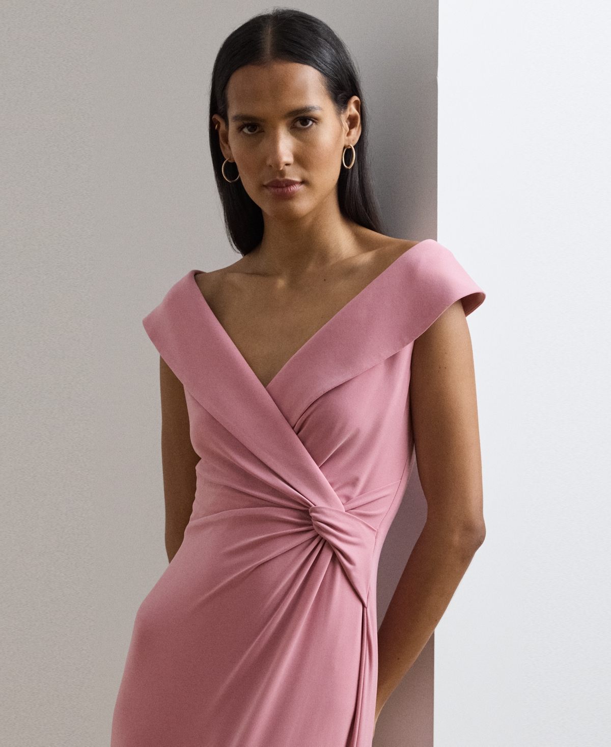 Ralph Lauren Women's Jersey Off-the-shoulder Gown In Rose Mauve