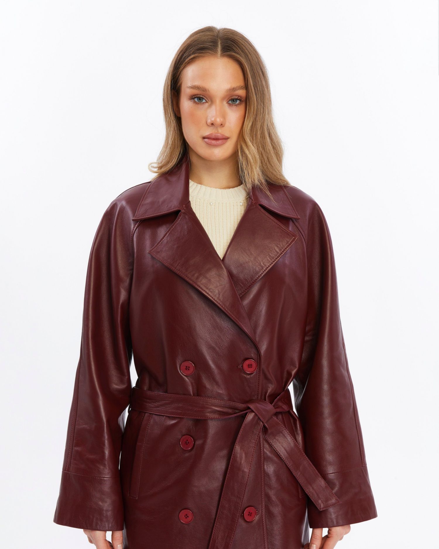 Women's Sloane Leather Trench Coat