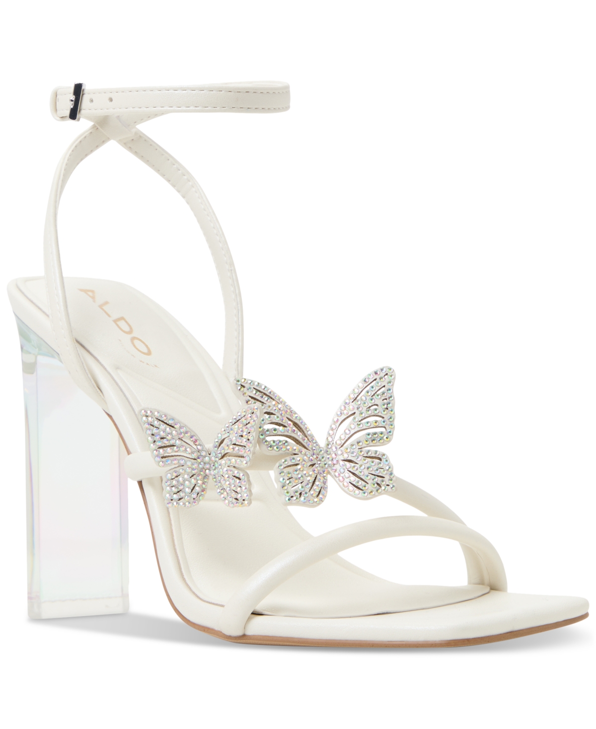 Women's Laylia Butterfly Strappy Dress Sandals - White/Bone Metallic