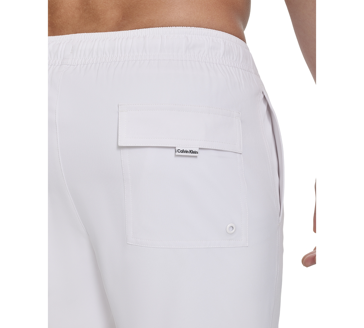Calvin Klein Men's Core Euro Regular-fit Quick-dry 5" Swim Trunks With Compression Short Liner In White