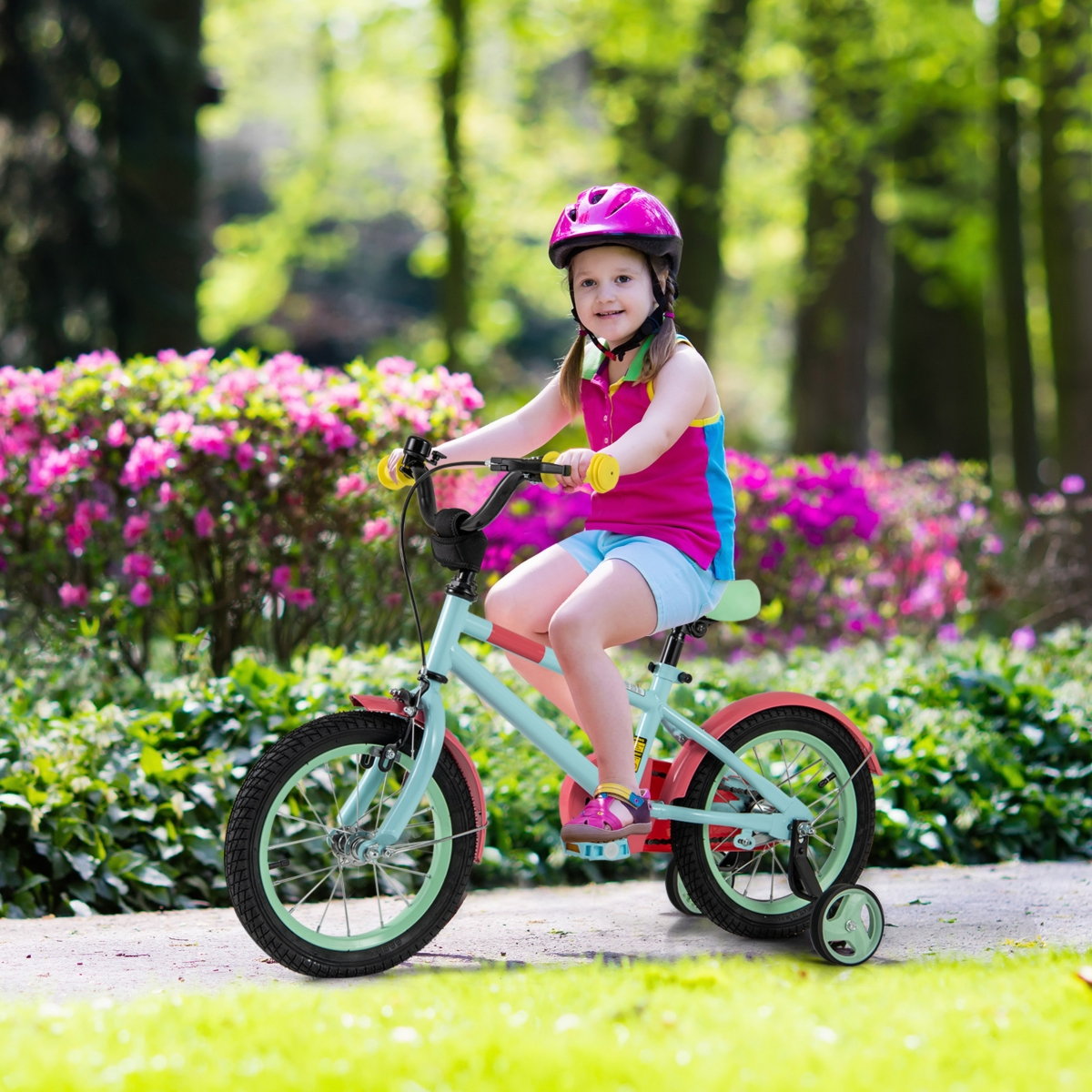 Kids Bike with Adjustable Handlebar and Saddle for 4-8 Years Old