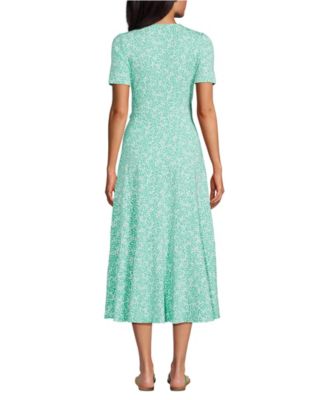 Women's Cotton Modal Vneck Wrap Midi Dress
