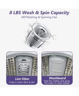 8lbs Portable Fully Automatic Washing Machine with Drain Pump