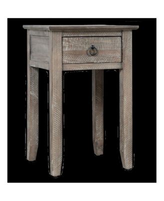 Devon Farmhouse Distressed Solid Wood End Table
