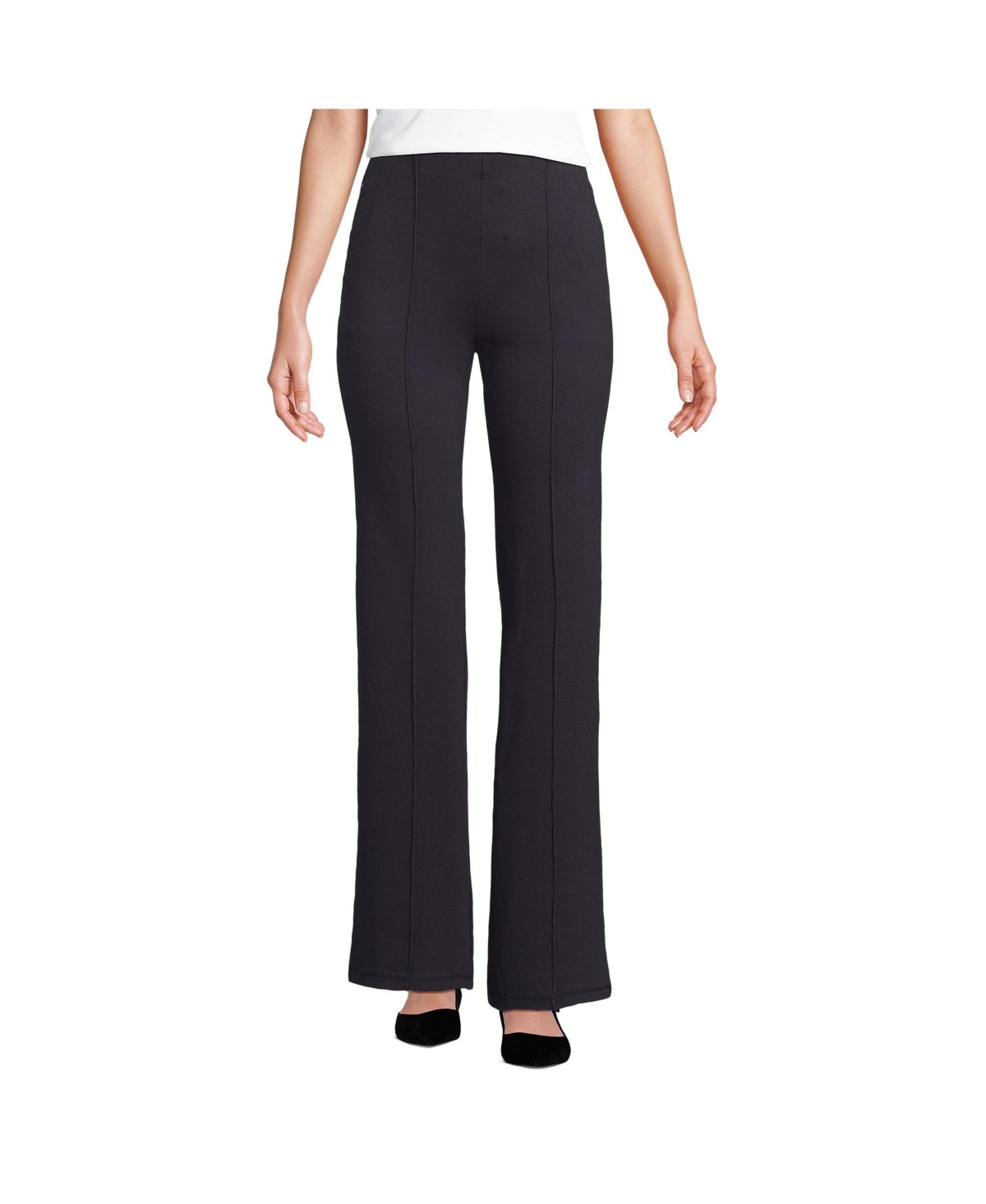 Women's Starfish High Rise Pintuck Bootcut Pants - Black