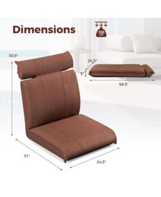 Folding Floor Chair with Adjustable Backrest and 5-Position Headrest Comfortable and Versatile Seating for Relaxation