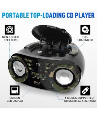 Portable CD Player Boombox with AM/FM Stereo and Bluetooth