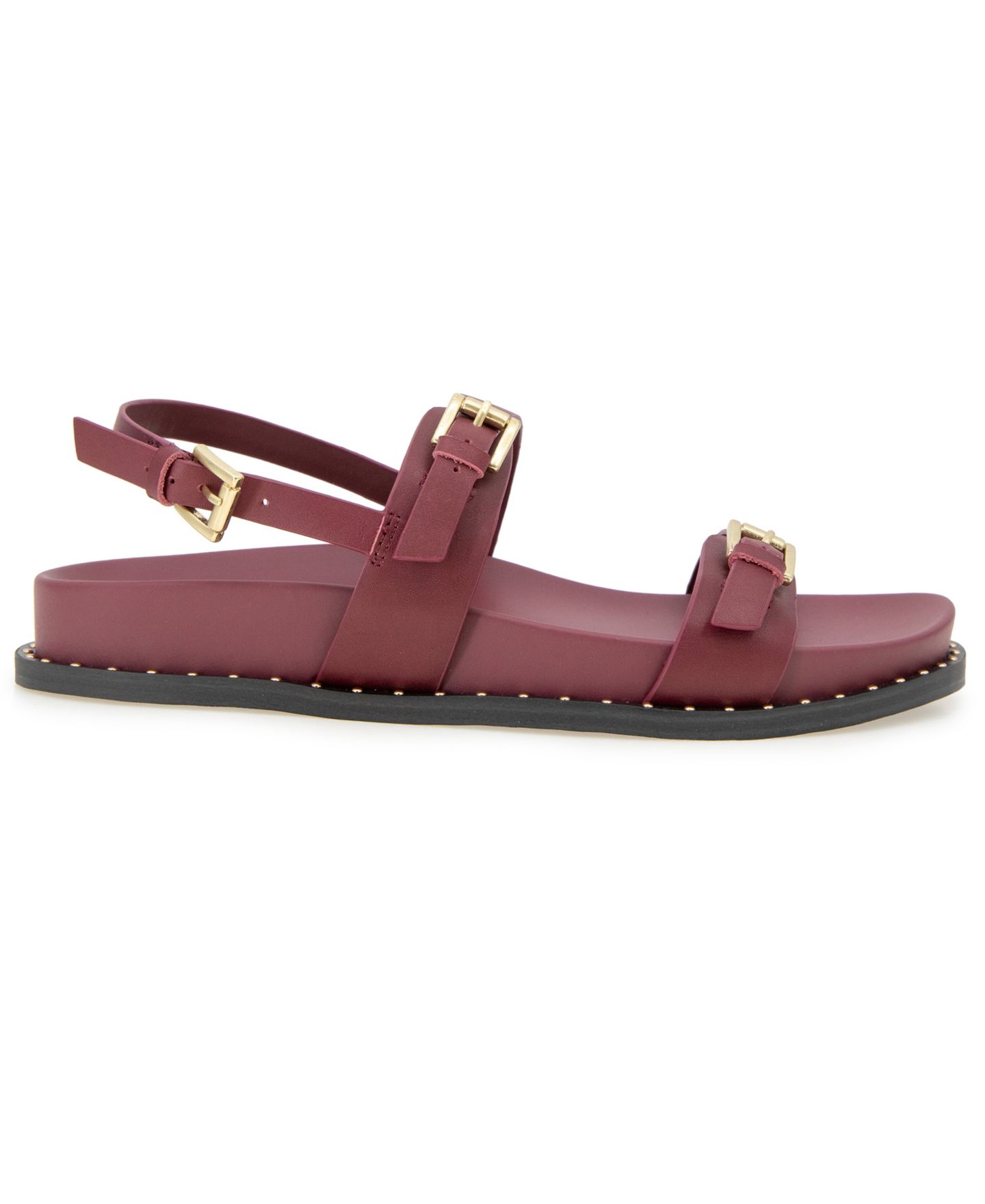 Женские сандалии Kenneth Cole New York Drinity Round Toe Flat, цвет: Тёмный красный кожаный — фото 2