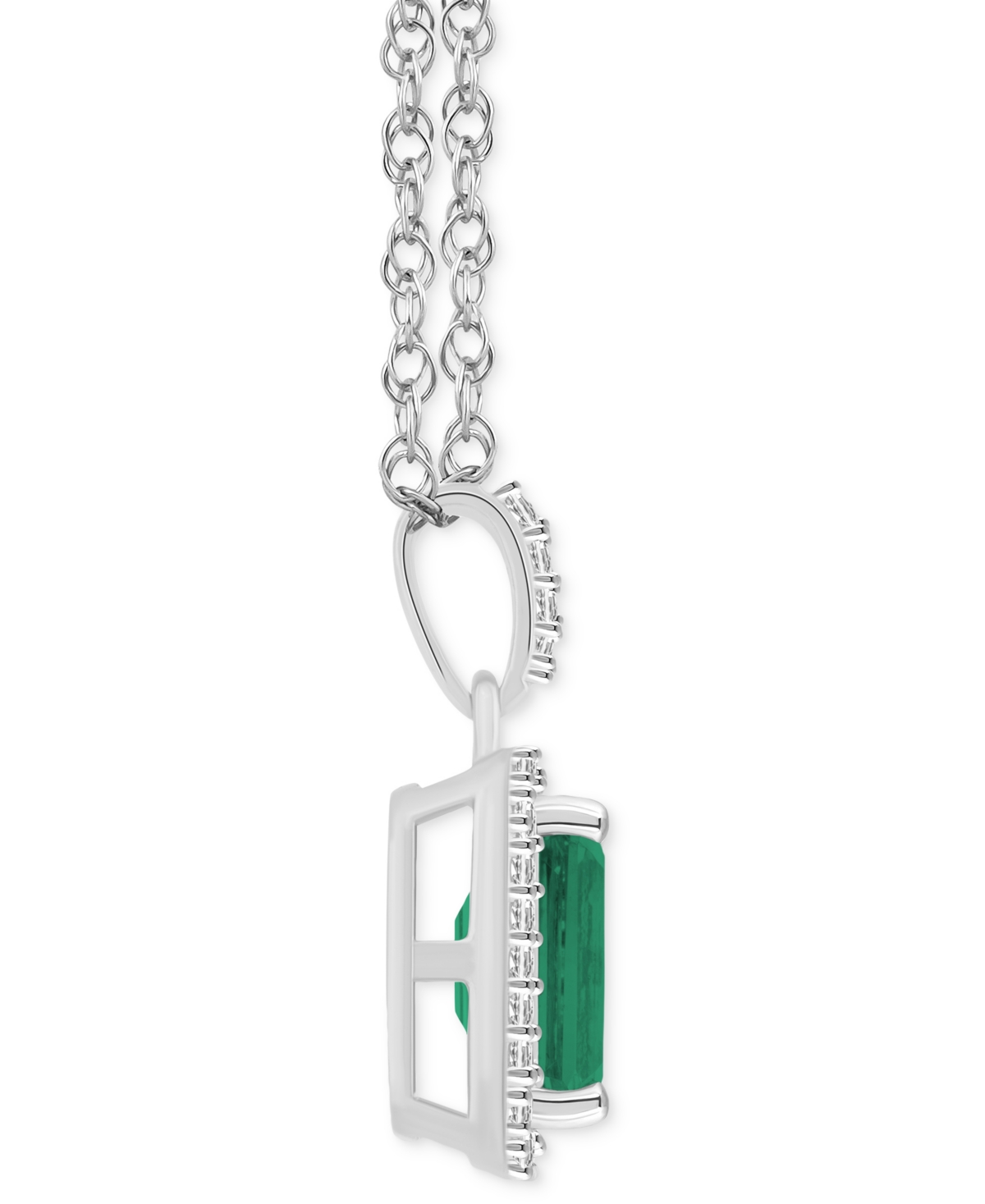 MACY'S BLUE TOPAZ (2 CT. T.W.) & LAB CREATED WHITE SAPPHIRE (1/5 CT. T.W.) RECTANGLE PENDANT NECKLACE IN 10 