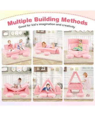 Modular Kids Play Couch Set Glow-in-the-Dark with Portable Handles Fun and Versatile Seating for Toddlers