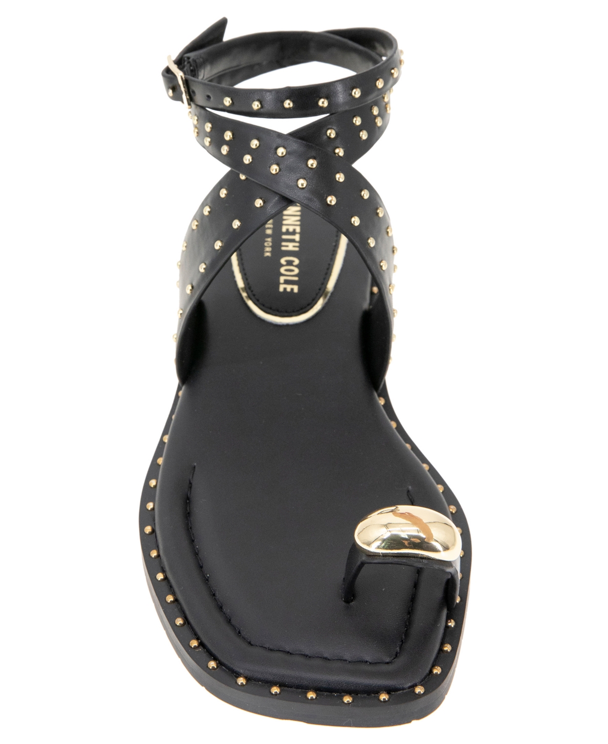 Kenneth Cole New York Women's Ravenn Square Toe Flat Sandals In Black