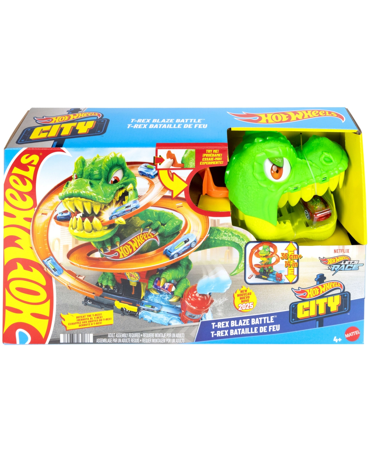 Hot Wheels City T-rex Blaze Battle Playset In Multi-color