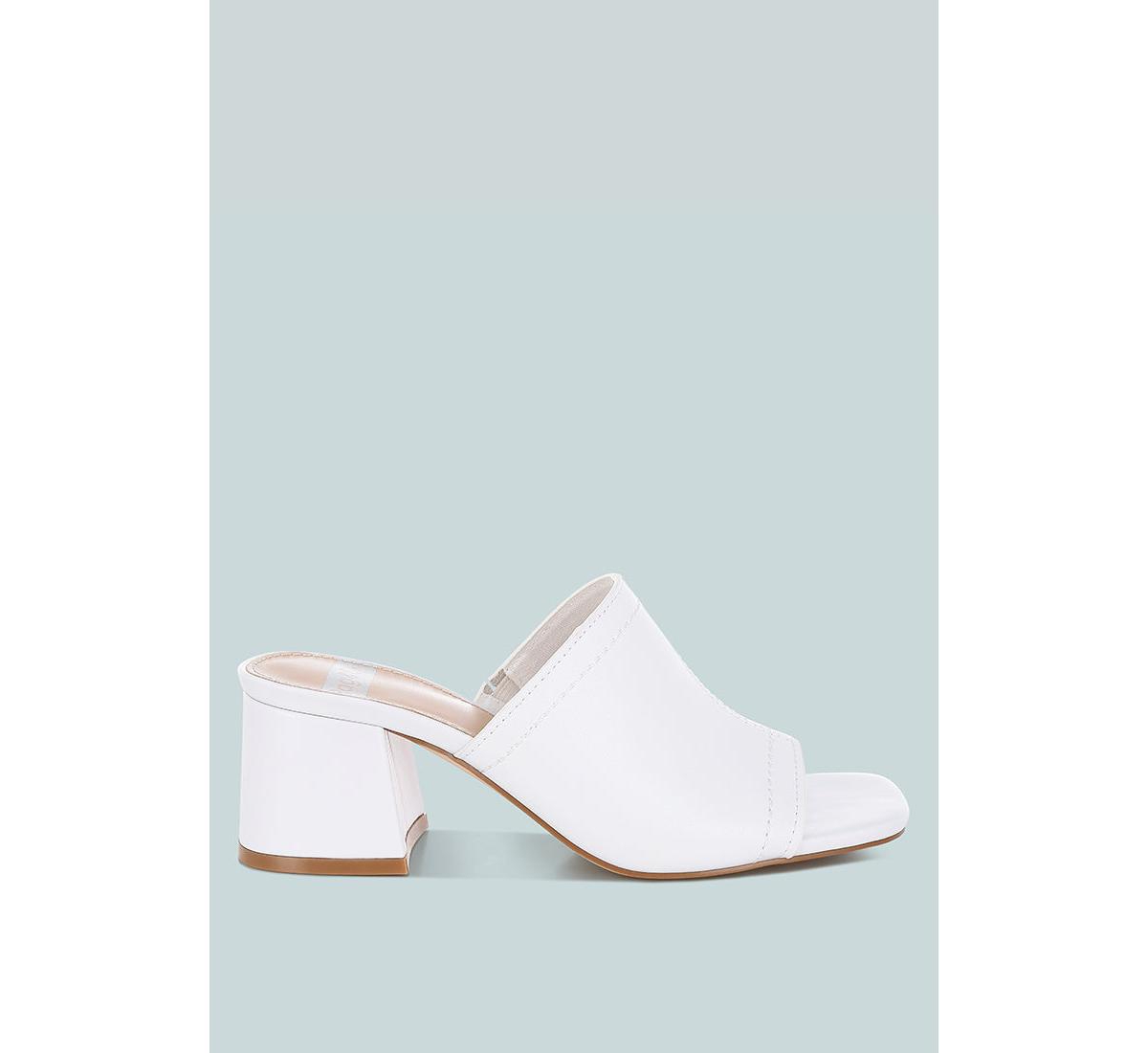 Wuling Slip-On Soft Leather Heels - White