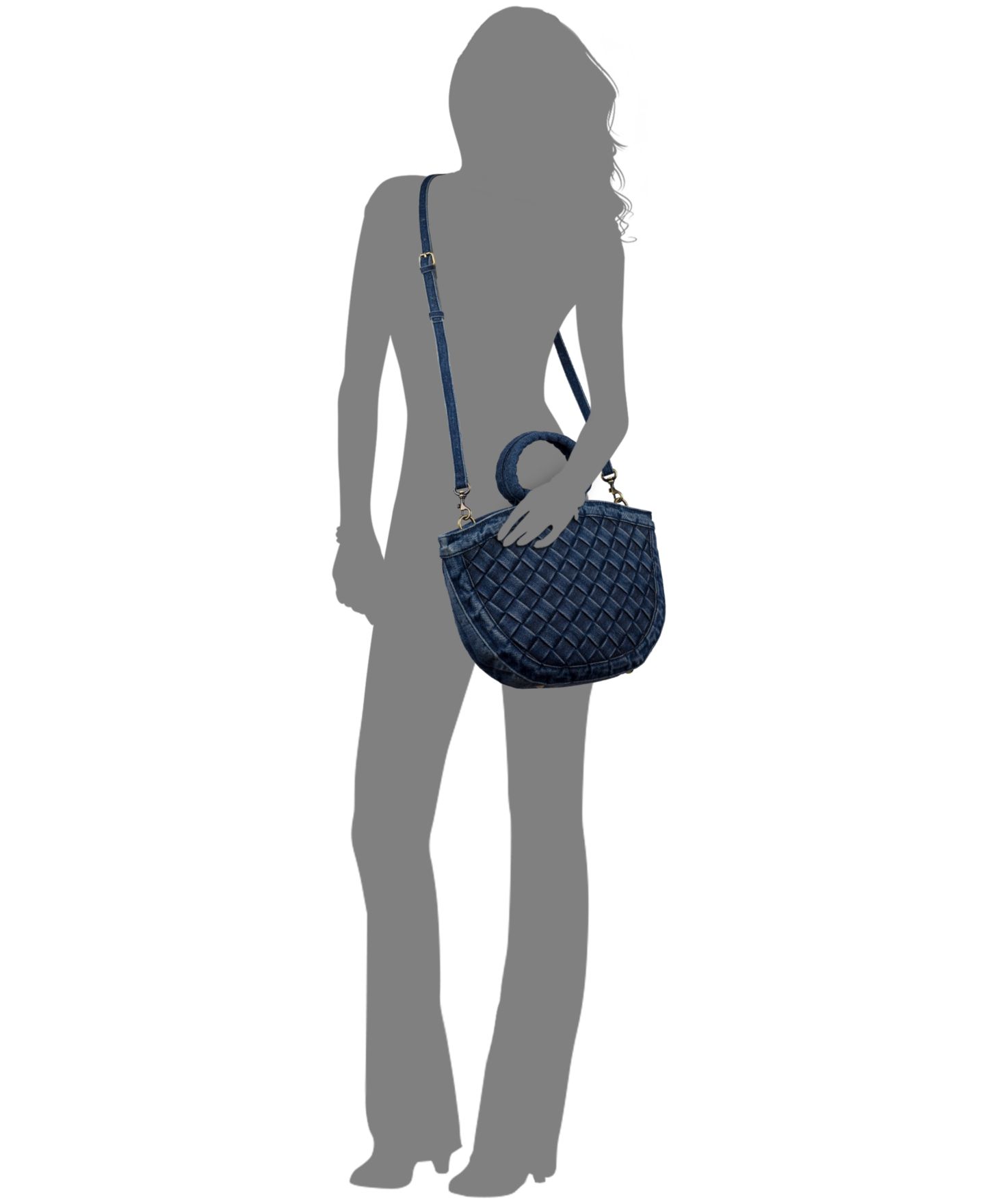Женская сумка Patricia Nash Ossi Medium Woven Denim Satchel, цвет: Джинсовый — фото 5