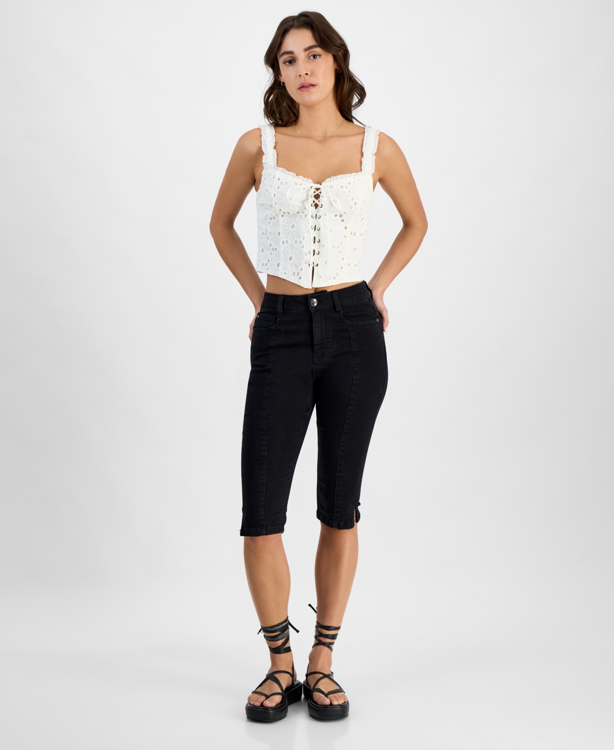 Juniors' Seam Front High-Rise Capri Jeans - Phoenix