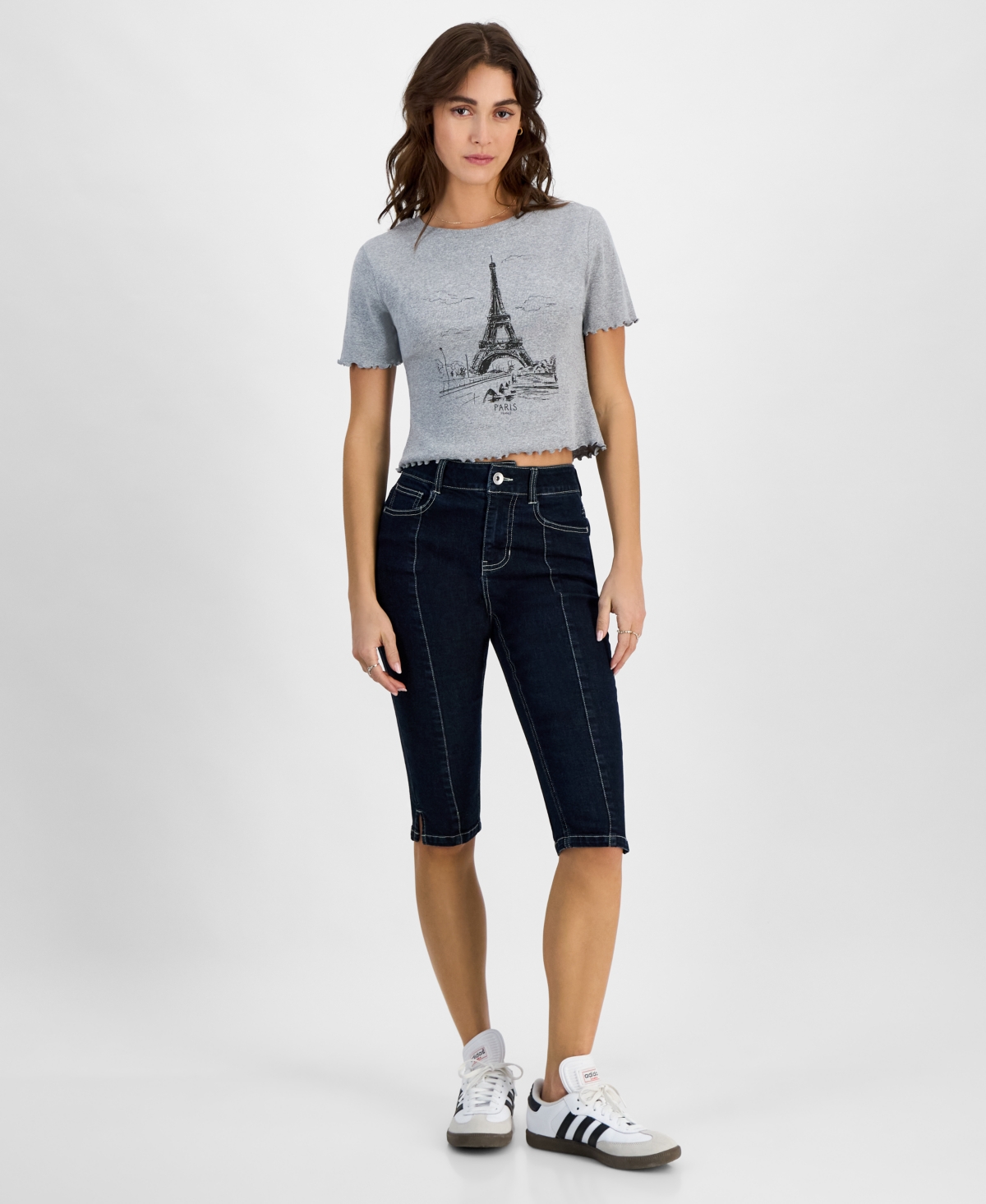 Juniors' Seam Front High-Rise Capri Jeans - Phoenix
