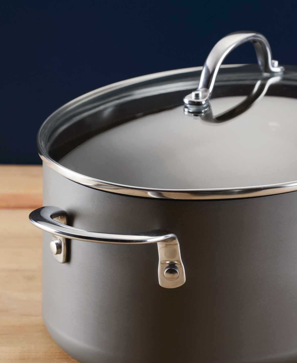Rachael Ray Professional Hard-anodized Nonstick 8-qt. Oval Pasta Pot & Braiser In Gray