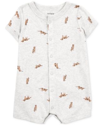 Carter's - Baby Boys Dog-Print Short-Sleeve Romper