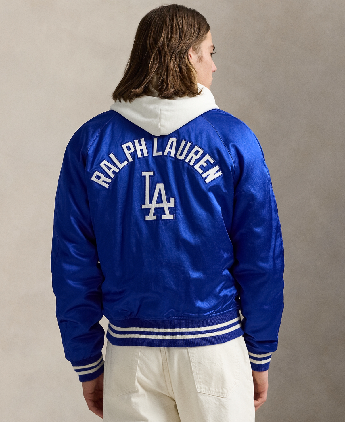 Polo Ralph Lauren Unisex Dodgers Satin Jacket In Rugby Royal