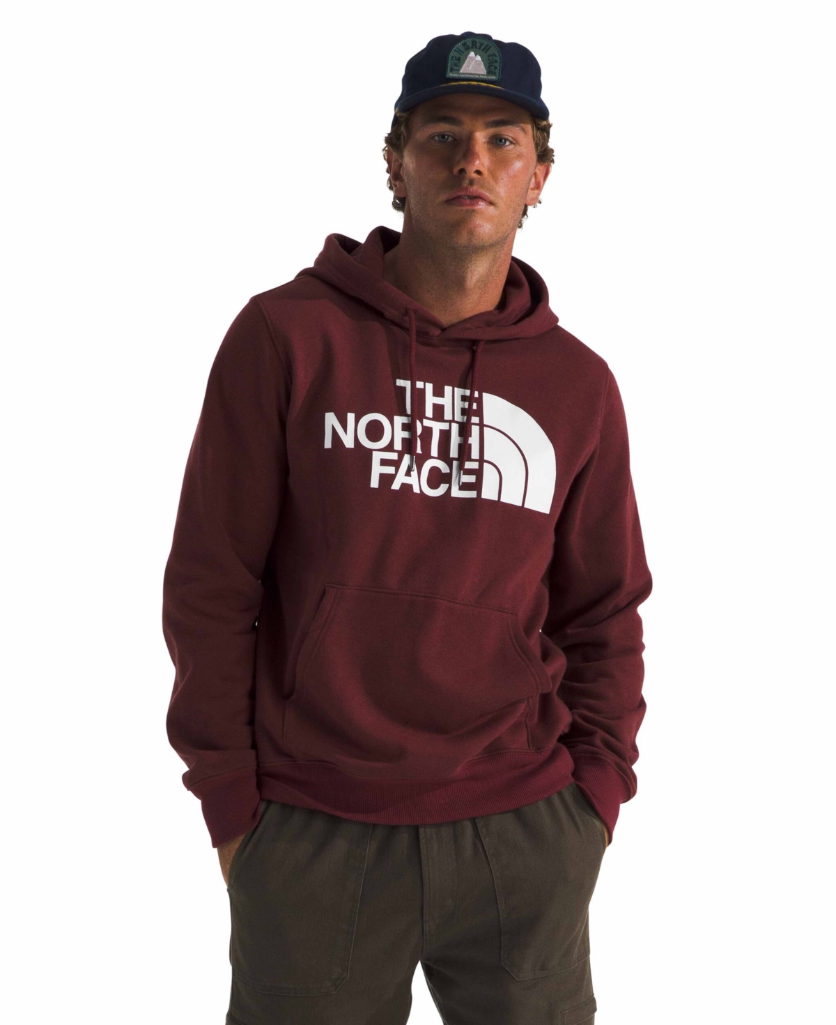 Shop The North Face Men's Half Dome Pullover Hoodie In Light Gray Heather,white