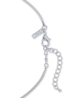 Rhodium-Plated Imitation Pearl Flower 5-3/4" Structured Pendant Necklace, Exclusively at Macy's 