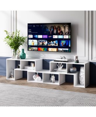 3 Pieces TV Console Stand Modern Entertainment Center Storage Bookcase