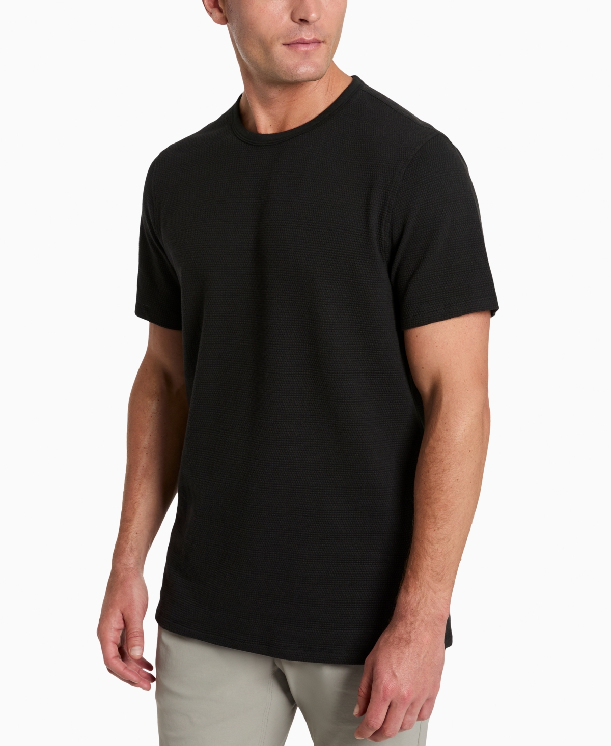 Kenneth Cole Men's Slim-fit Textured T-shirt In Black
