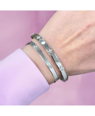 Large Herringbone Bracelet 14K White Gold - 5 millimeters - 7 inches