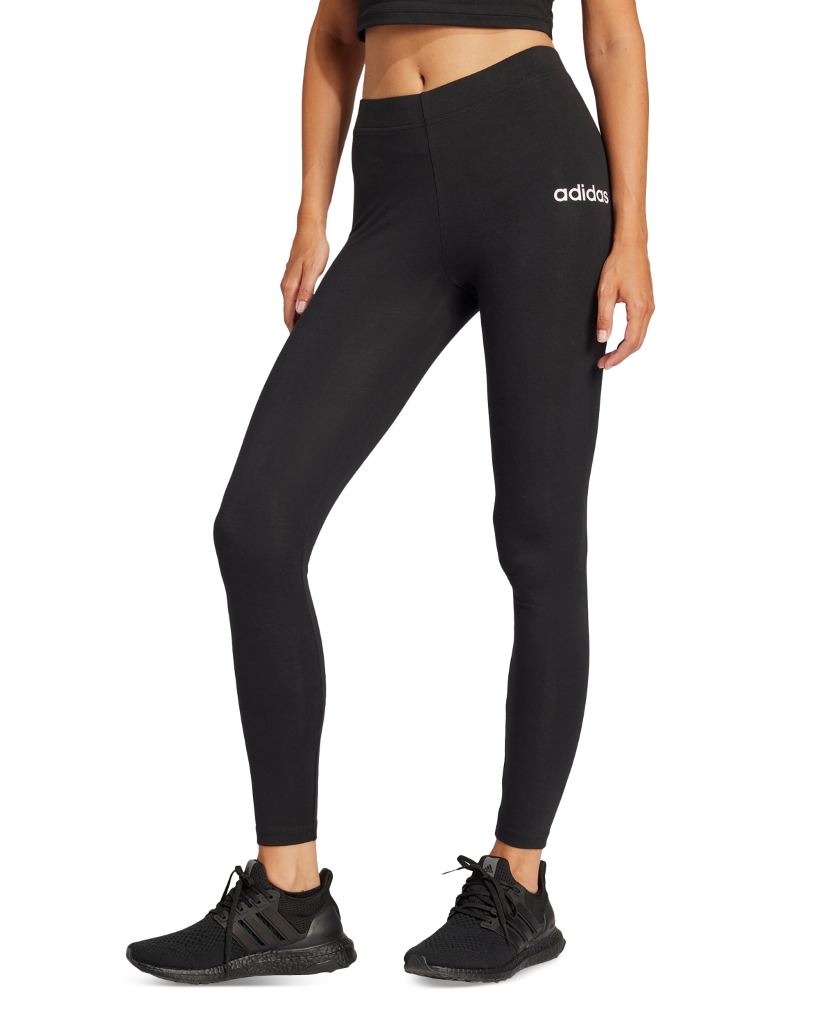 Adidas Originals Women's Hip-logo Full-length Athletic Tights In Black,whit