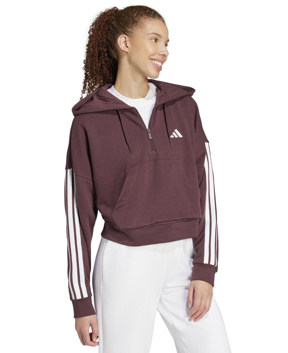 Adidas Originals Women's The Essentials Relaxed Hooded Track Jacket In Auror Ruby