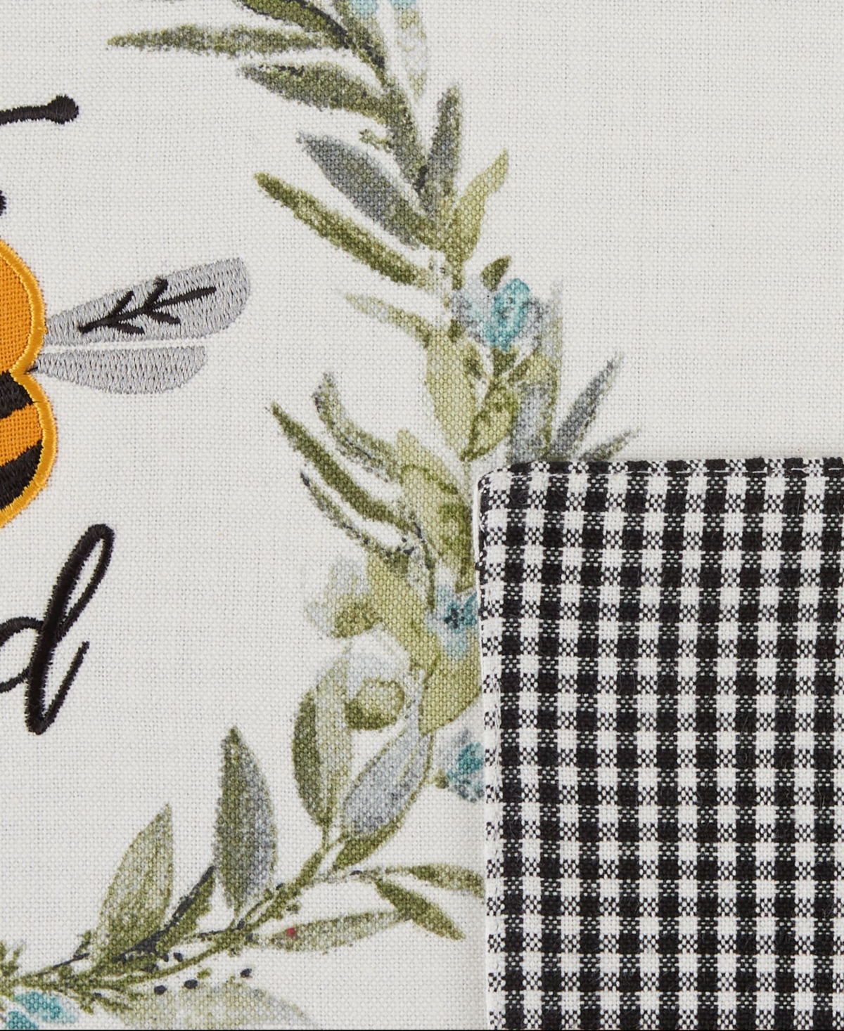 Design Imports Bee Kind Reversible Embellished Placemat, Set Of 4 In Bee Kind Gingham