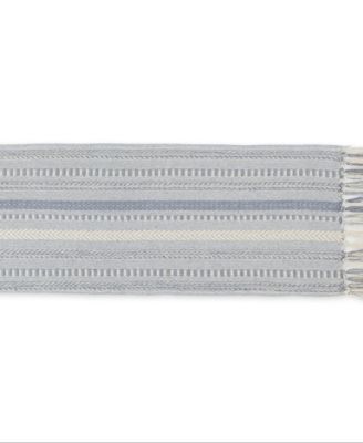 Braided Stripe Jacquard Fringe Table Runner, 15" x 108"