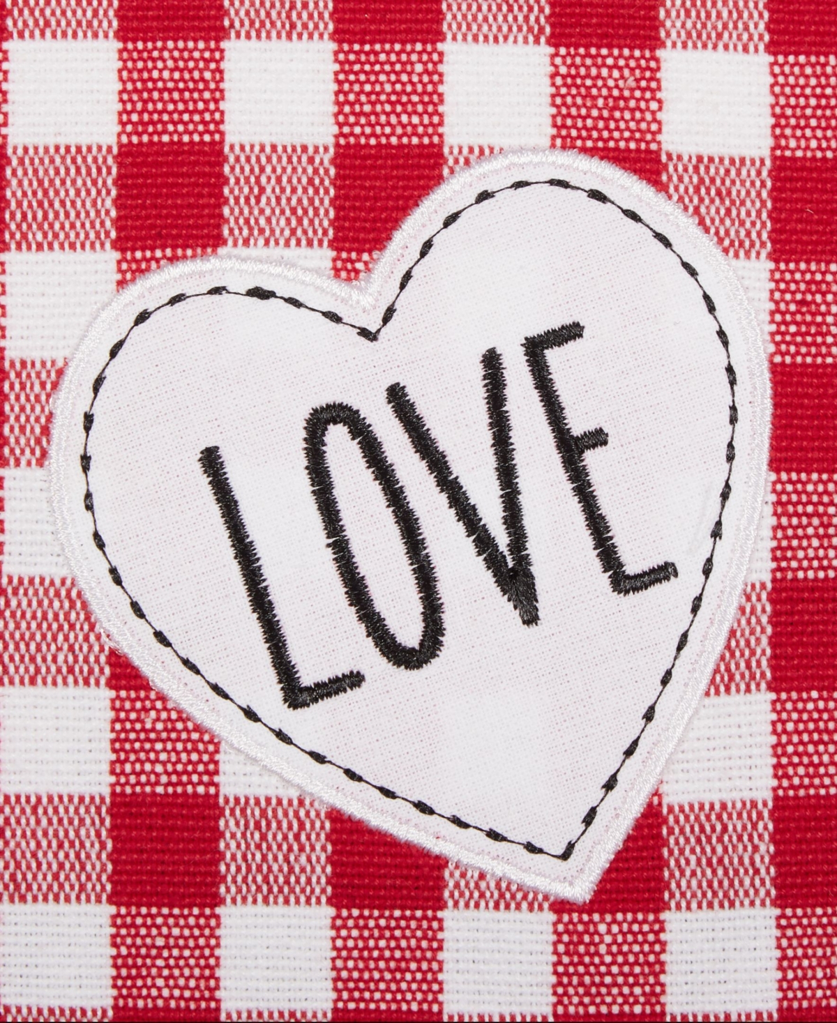 Design Imports Love Xoxo Checkers Embellished Placemat, Set Of 4 In Red