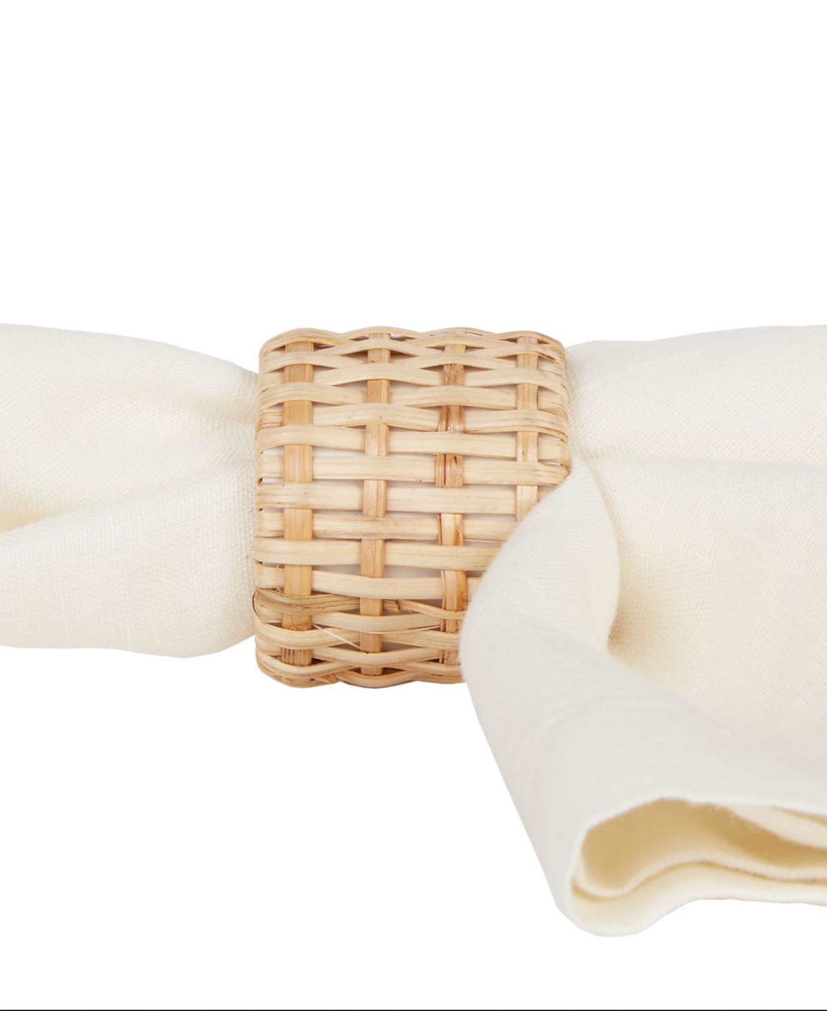 Design Imports Rattan Napkin Ring, Set Of 6 In Rattan