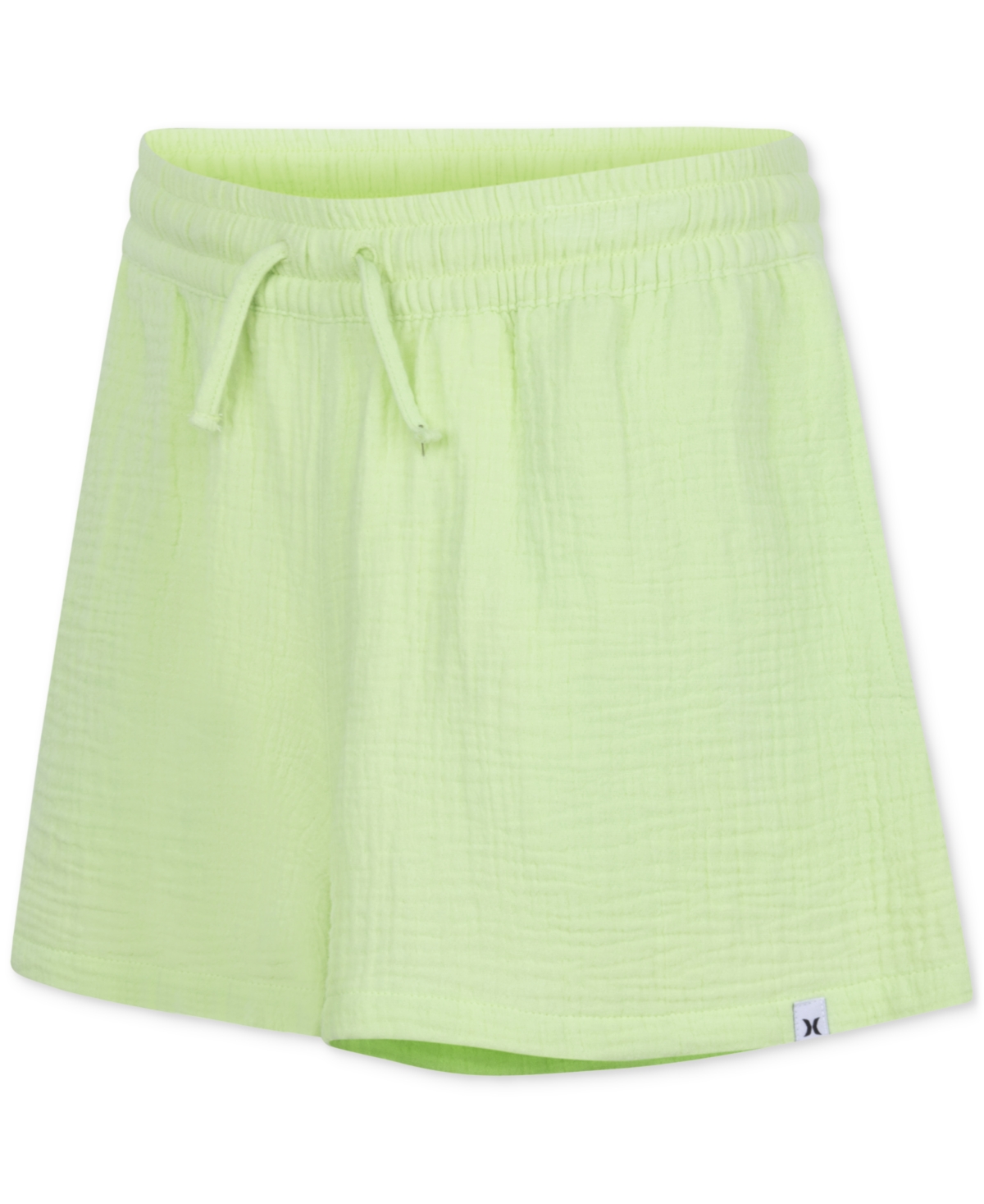 Shop Hurley Big Girls Woven Cotton Gauze High-rise Shorts In Cool Matcha