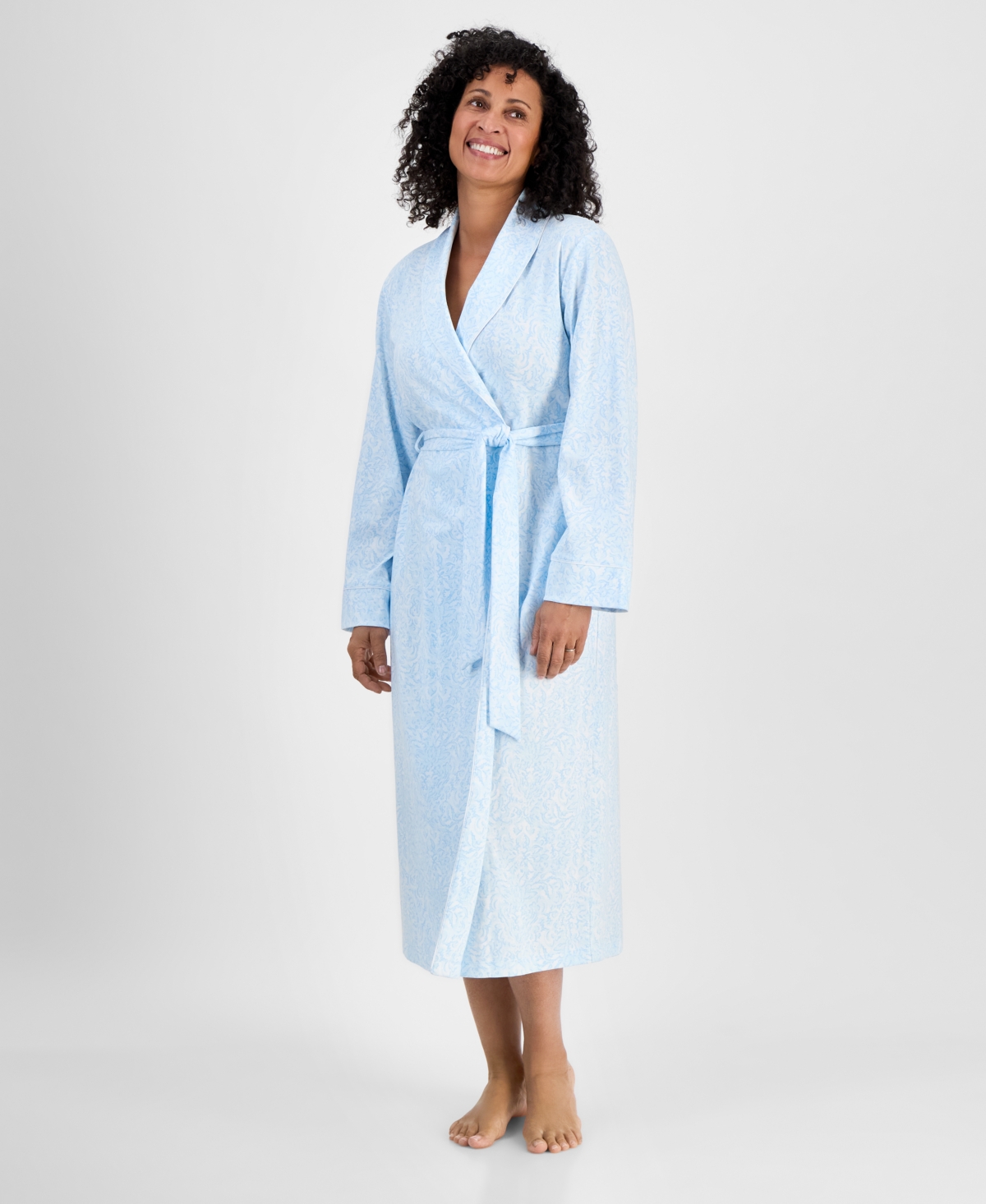 Charter Club Women's Cotton Printed Robe, Exclusively at Macy's