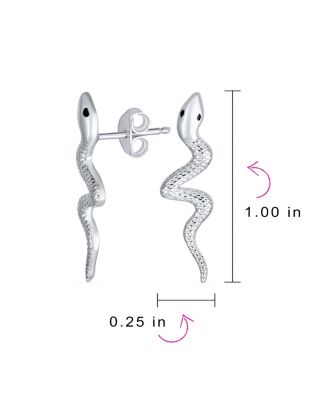 Egyptian Serpent Snake Stud Earrings in Sterling Silver Reptile Lovers
