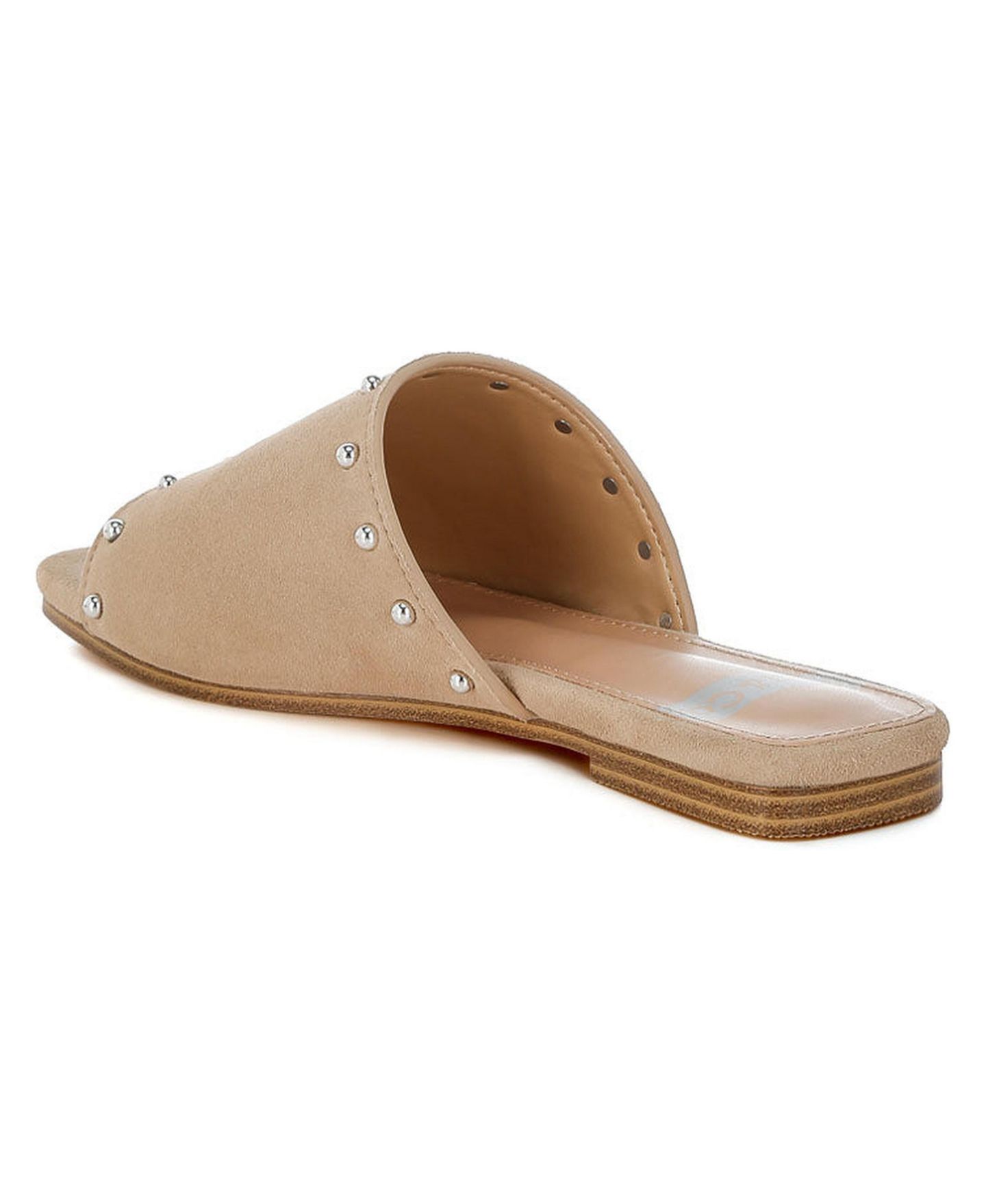 Женские балетки Rag & Co Odalia Soft Suede Leather Studded Flats, цвет: Светлый бежевый — фото 3