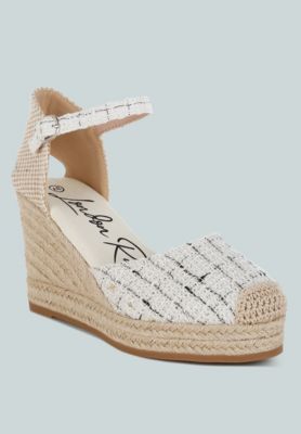 Womens Regatta Tweed Round Toe Woven Wedges