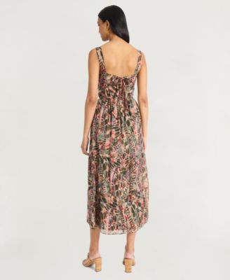 Women's Printed Square-Neck Sleeveless Dress