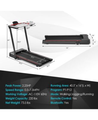 3-in-1 Folding Treadmill with Large Desk and LCD Display