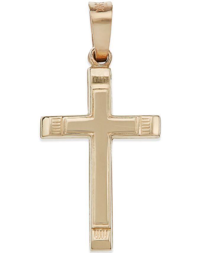 Macy's Small Cross Pendant in 14k Gold - Macy's