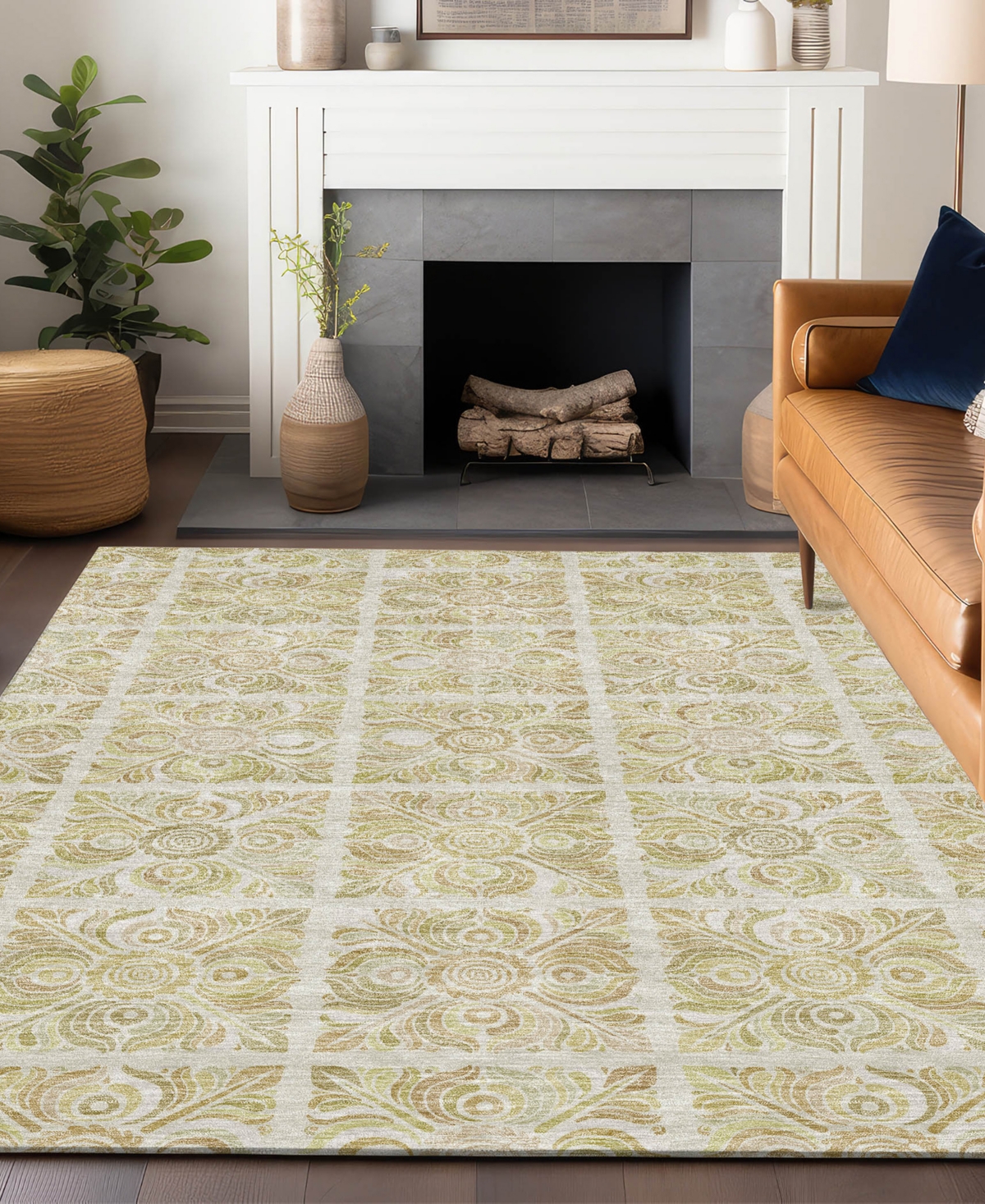 Addison Chantille Acn854 9'x12' Area Rug In Beige