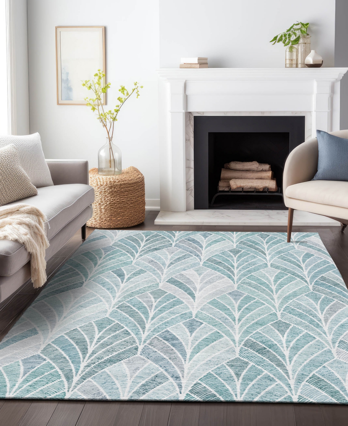 Addison Chantille Acn851 9'x12' Area Rug In Aqua