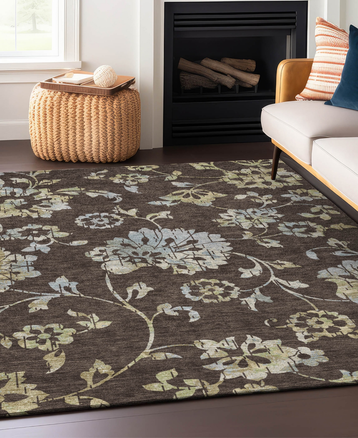 Addison Chantille Machine Washable Acn856 2'6"x3'10" Area Rug In Chocolate